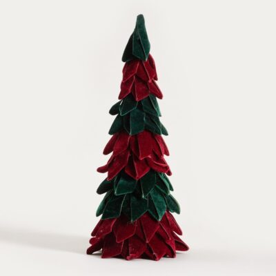 Украшение | BURGUNDY CHARM | бордово-зеленый велюр Рождественская елка | 46 см | 759345