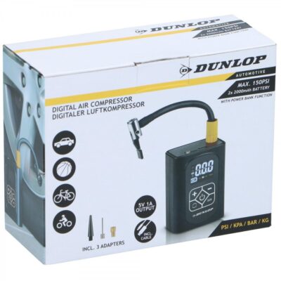 CAR COMPRESSOR DUNLOP 150 PSI DIGITAL COMPRESSOR WITH POWERBANK FUNCTION