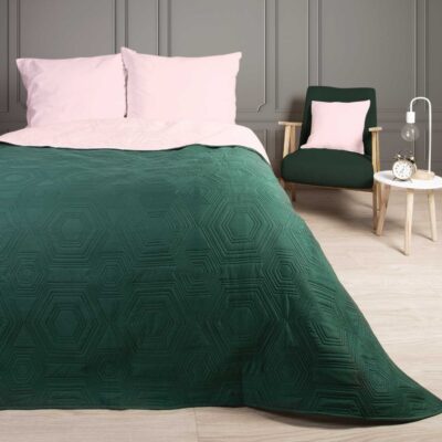 TARA bedspread/green+light pink/240x220