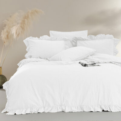 Хлопковое постельное белье OPTIC WHITE/160x200(P) STONEWASHED