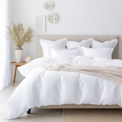 Cotton satin bedding WHITE 603/220x200