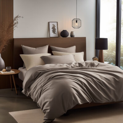 DARK BEige Пододеяльник из хлопкового сатина 041/140x200+1 простыня 70x80