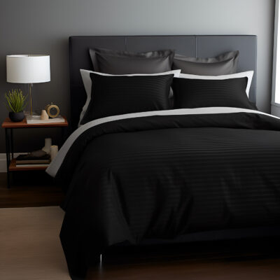 CIZGILI BLACK/160x200 EXCLUSIVE cotton satin bedding