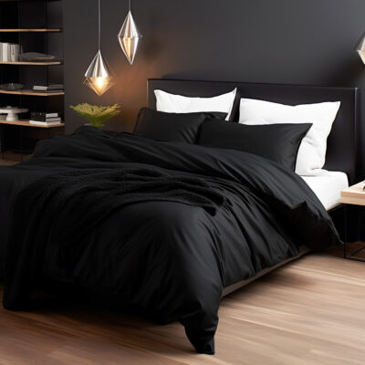 Постельное белье из хлопкового сатина BLACK 04000966/140x200+1простыня.70x80