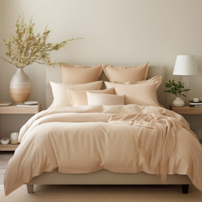 Постельное белье из хлопкового сатина LIGHT BEige 044/220x200