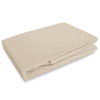 Flannel sheet with elastic band PALE BEige/140x200