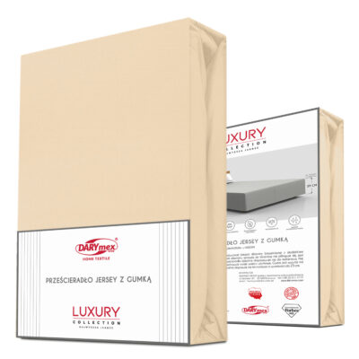 Elastane jersey sheet with elastic 26 SAND/PIASK/180x200x30