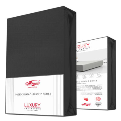 BLACK/Black elastane jersey sheet with elastic band/160x200x30