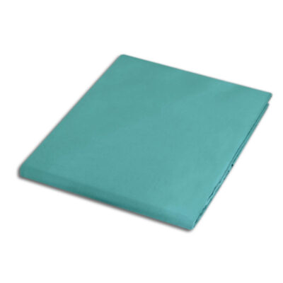 Темно-бирюзовая простыня из хлопкового сатина 042/200x220