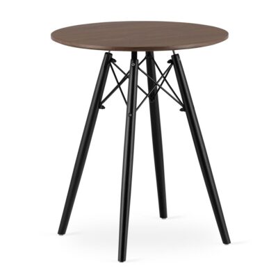 TODI coffee table, modern Scandinavian brown round top, 60 cm