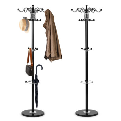 Standing coat rack with 16 hooks, metal, 172 cm, ModernHome