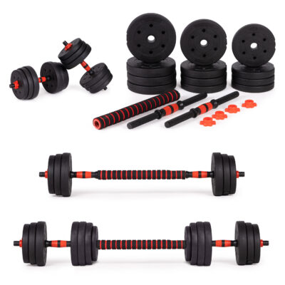 Adjustable dumbbells 2x 10kg barbell set 20kg bar