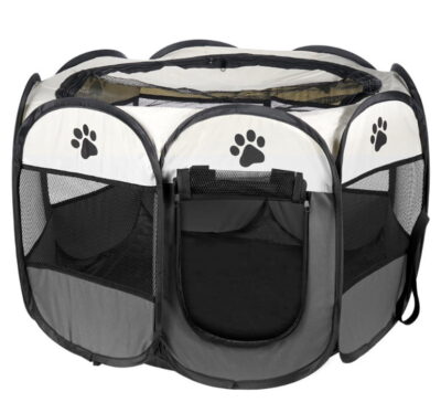 Universal foldable playpen, cage for dogs and cats - gray