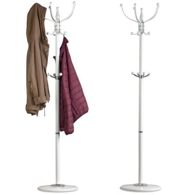 Standing coat rack with a base for clothes white ModernHome