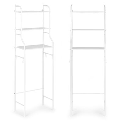 Tall Bathroom WC Shelf Over Toilet 3 Tiers Aluminium Frame
