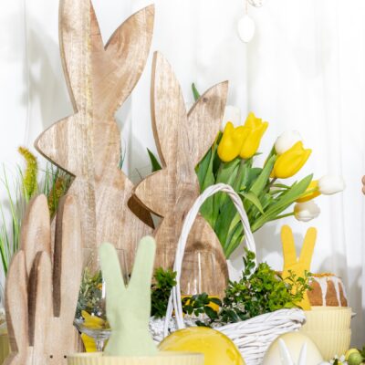 Украшение | TOBY | деревянный пасхальный кролик | 20x55 см | 929230