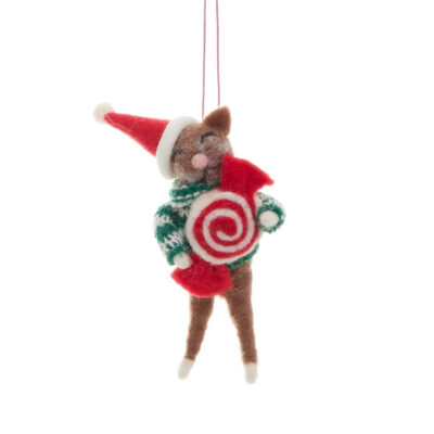 Pendant | PETTIES | felt teddy bear with candy | 11 cm | 863887