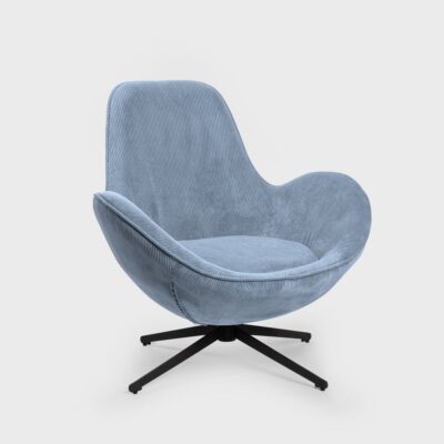 LUNAIRE armchair | swivel corduroy blue | 86x76x87 cm | 710094