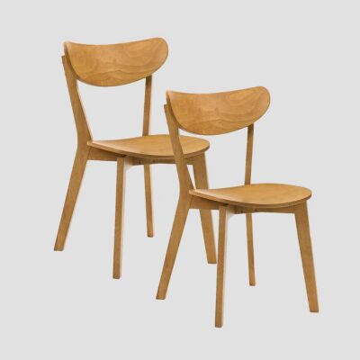 Set of 2 chairs | VIERI | natural rubberwood | 54x46.5x75.5 cm | 718113