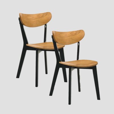 Set of 2 chairs | VIERI | rubberwood black-natural | 54x46,5x75,5 cm | 718120