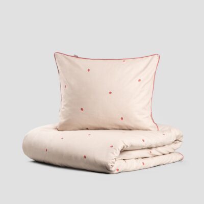 Постельное белье | FRESAS | клубничный хлопок с красным рисунком | 220x200 + 2*50x60 см | 725036