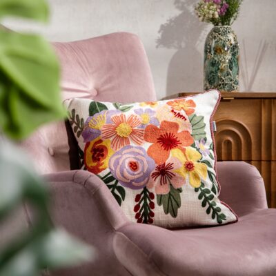 Pillowcase | ALVOR | in embroidered flowers | 45X45 CM | 733864