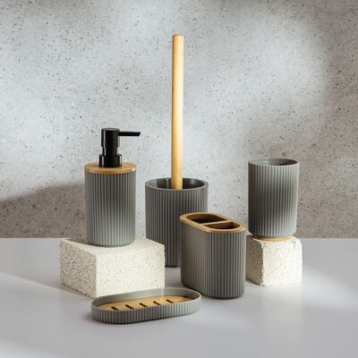 Набор для ванной комнаты | LORETO | 5 эл. серый | 747168