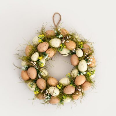 Wieniec wielkanocny | NATURAL JOY | z beżowymi jajkami | 32 cm | 765285