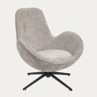 Fotel | LUNAIRE | obrotowy welurowy beżowy | 86x76x87 cm | 765322