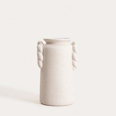 Wazon | MARE | o piaskowym wykończeniu z warkoczami | 15x13x24 cm | 765490