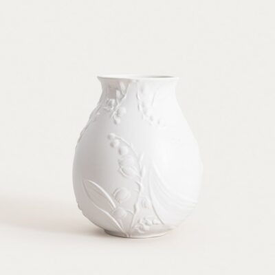 Wazon | CONWALLIE | ceramiczny z tłoczeniami biały | 14,8x18 cm | 765810