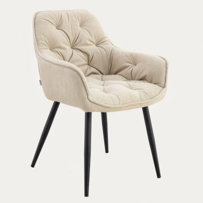 FUSSY chair in beige fabric, 57x63x84 cm