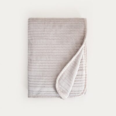 Koc | MAVRO | miękki szary z ozdobnym przeszyciem i lamówką | 150x200cm | 766121