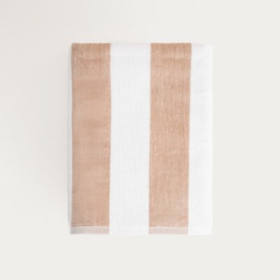 Полотенце | LAWENA | в белую и бежевую полоску | 100x150 см | 767098