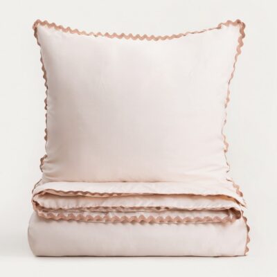 Постельное белье | VELA | хлопок с декоративной отделкой бежевого цвета | 160x200 + 2*70x80 см | 768354