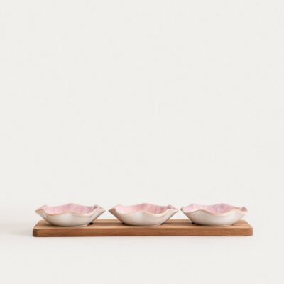 Сервировочный набор | SAKURA | с розовыми чашами, 32,5x10x3 см | 4 эл. | 769887