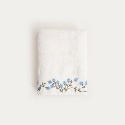 Towel | TIANA | With embroidered blue flowers | 50x90 cm | 770166