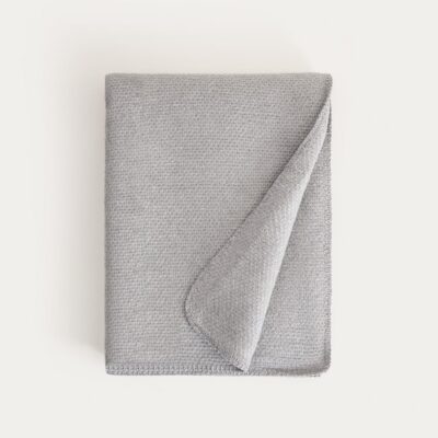 Koc | MALLOW | gruby szary z dekoracyjną teksturą | 150x200cm | 771569