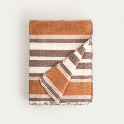 Koc | ALABAS | w pasy beżowy | 150x200cm | 771576