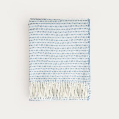 Одеяло | SORBO | с бахромой и структурированным синим узором | 150x200 см | 771606