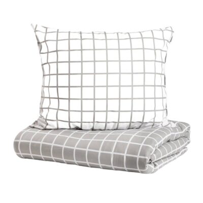 Постельное белье | REYES | хлопковое двубортное серо-белое | 140x200 + 1*70x80 см | 730290