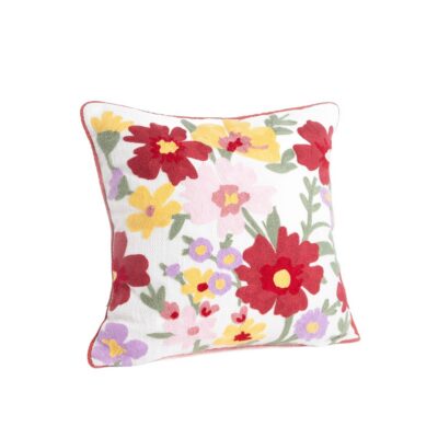 Cushion Cover | PULLO | embroidered flowers | 45x45 cm | 733857