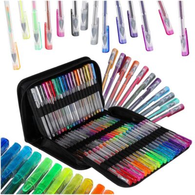 Color gel pens in case 100 pieces + 100 refills