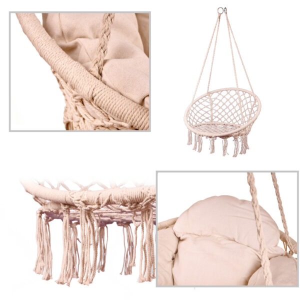 KX3951 Huśtawka ogrodowa bocianie gniazdo z poduszką XXL ecru KX3951 Huśtawka ogrodowa bocianie gniazdo z poduszką XXL ecru