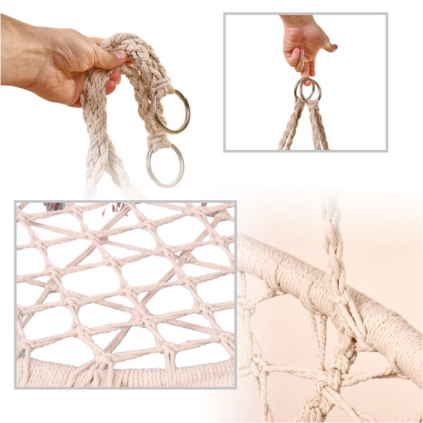 KX3951 Huśtawka ogrodowa bocianie gniazdo z poduszką XXL ecru KX3951 Huśtawka ogrodowa bocianie gniazdo z poduszką XXL ecru