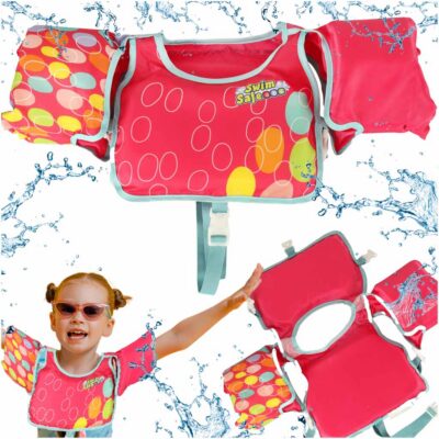 Putu veste ar peldēšanas piedurknēm kapok bērniem 3-6 gadi 19-30 kg BESTWAY 32174 rozā krāsā