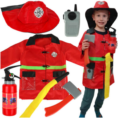 Carnival costume disguise firefighter walkie-talkie 3-8 years old