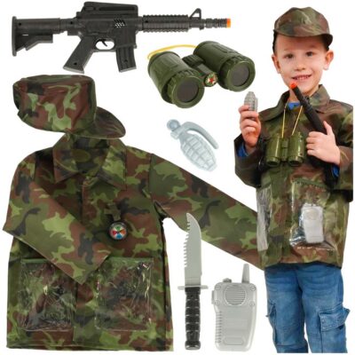 Carnival costume disguise soldier binoculars set 3-8 years old