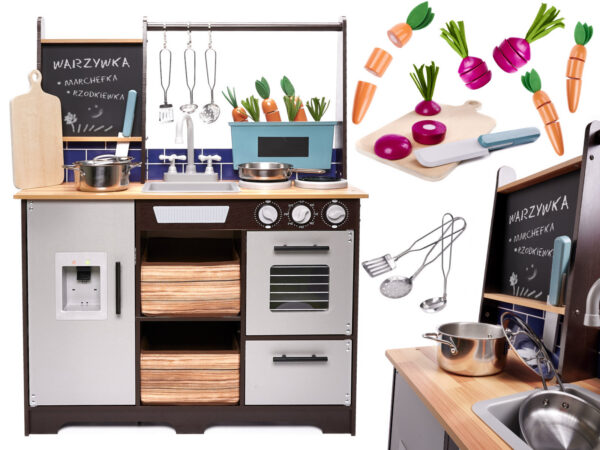 KX6286 Kuchnia drewniana MDF z akcesoriami LOFT 96cm 1-2