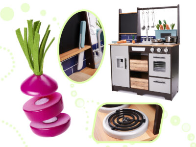 KX6286 Kuchnia drewniana MDF z akcesoriami LOFT 96cm 2